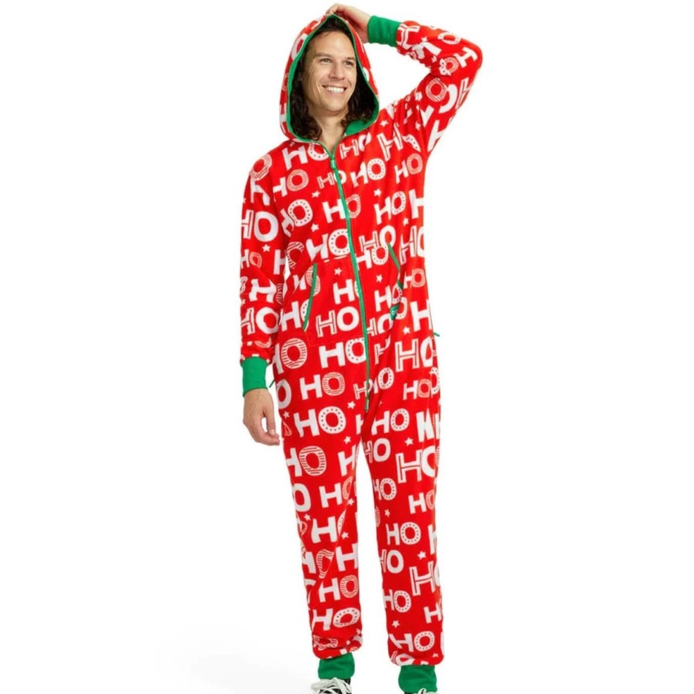 NEW🎅🏼 Adult Unisex Tipsy Elves Ho Ho Ho Christmas Jumpsuit Holiday Onesie